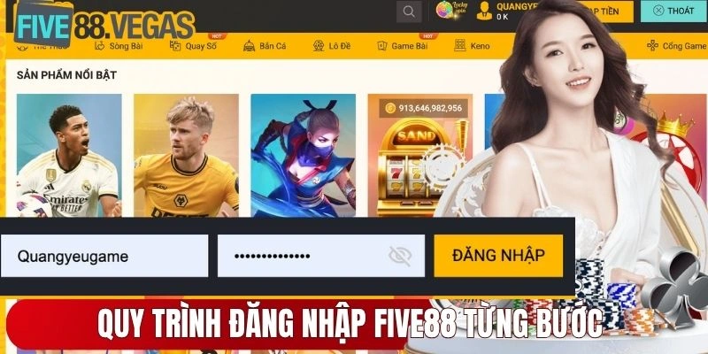 Quy trình đăng nhập FIVE88 từng bước 