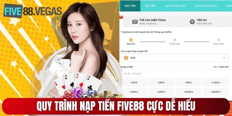 Giới thiệu quy trình nạp tiền Five88 cực dễ hiểu