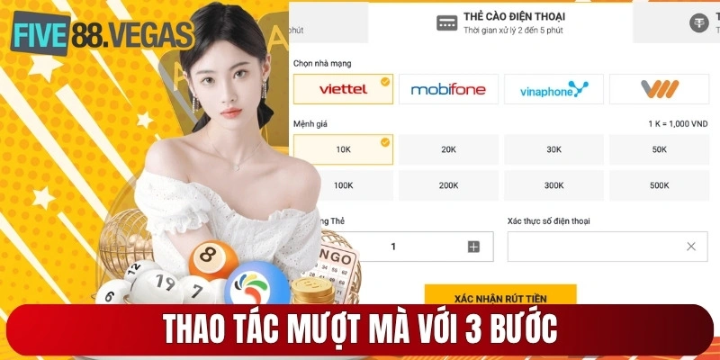 Thao tác mượt mà với 3 bước