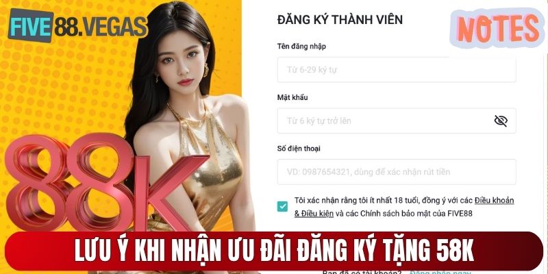 Lưu ý khi nhận ưu đãi đăng ký tặng 88k